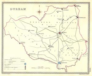 County Durham antique map