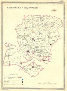 Hampshire & Isle of Wight antique map