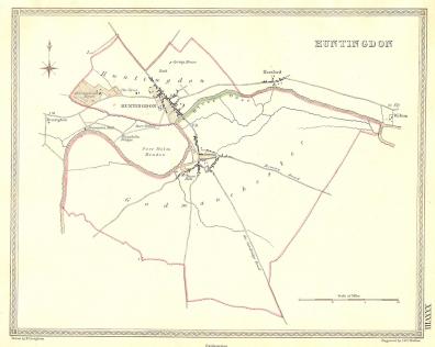 Huntingdon antique map