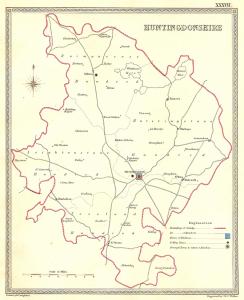 Huntingdonshire antique map