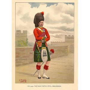 Black Watch  42nd Royal Highlanders antique print 1890