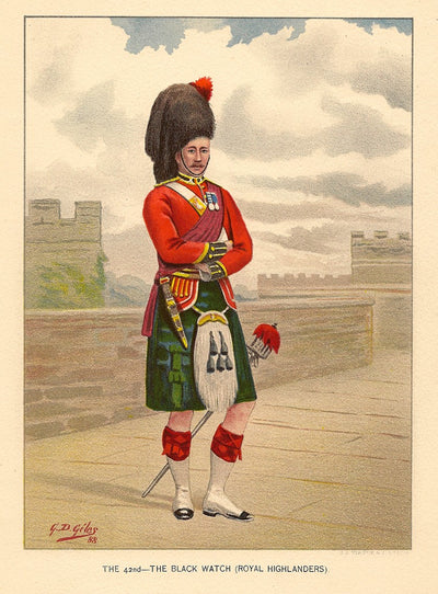 Black Watch  42nd Royal Highlanders antique print