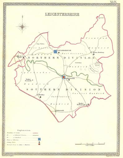 Leicestershire antique map