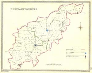 Northamptonshire antique map