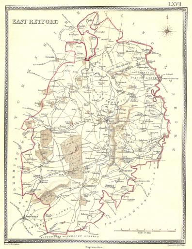 East Retford Nottinghamshire antique map