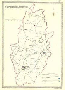 Nottinghamshire antique map