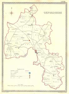Oxfordshire parliamentary boundaries antique map published 1835