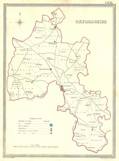 Oxfordshire antique map