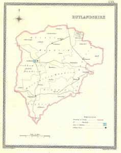 Rutlandshire parliamentary boundaries antique map published 1835