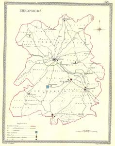 Shropshire parliamentary boundaries antique map published 1835