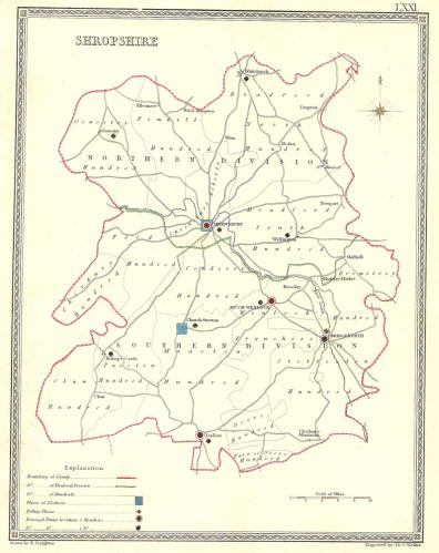 Shropshire antique map