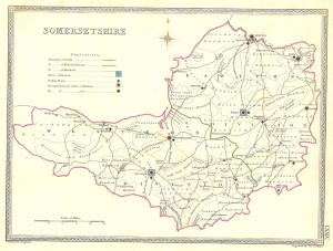 Somersetshire parliamentary boundaries antique map 1835