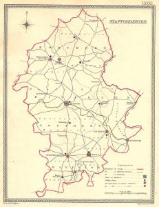 Staffordshire antique map