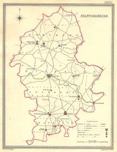 Staffordshire antique map 1835