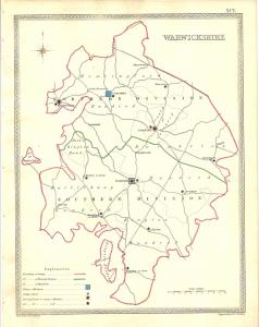 Warwickshire antique map