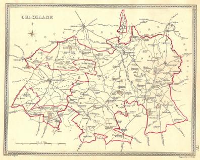 Cricklade Wiltshire parliamentary boundaries antique map 1835