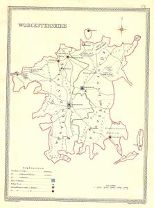 Worcestershire antique map