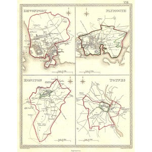 Devon Devonport Plymouth Honiton Totnes 1835