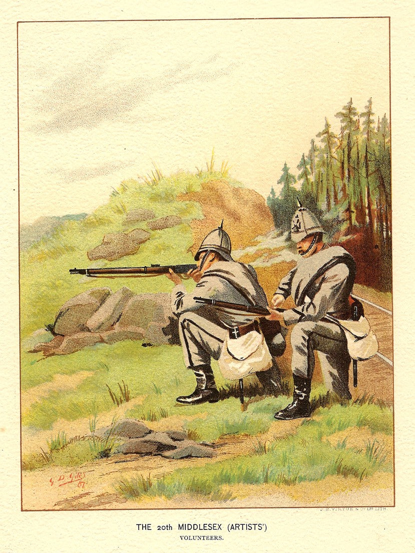 Artists Rifles 20th Middlesex (Artists') Volunteers antique print 1890