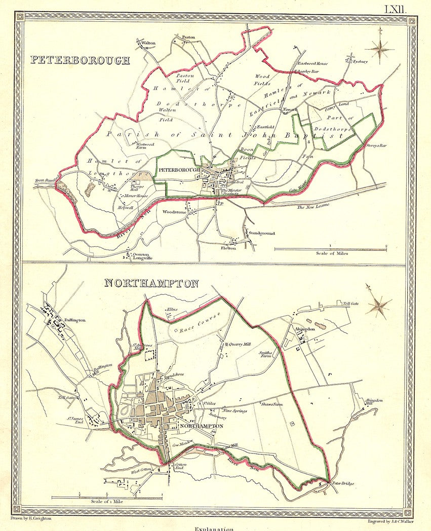 Peterborough Northampton Northamptonshire parliamentary boundaries 1835
