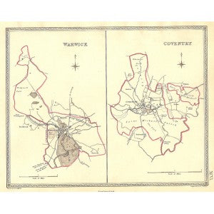 Warwick Coventry Warwickshire parliamentary constituencies map 1835