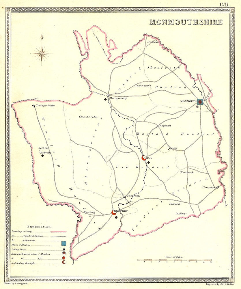 Monmouthshire antique map