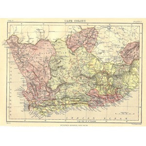 Cape Colony antique map Encyclopaedia Britannica 1889