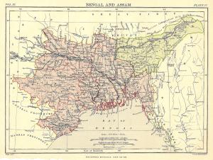 Bengal Assam antique map