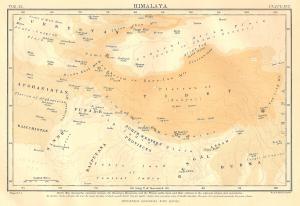 Himalaya antique map 1889