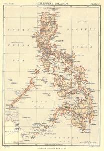 Philippine Islands antique map from Encyclopaedia Britannica 1889