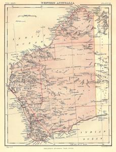 Western Australia antique map 1889