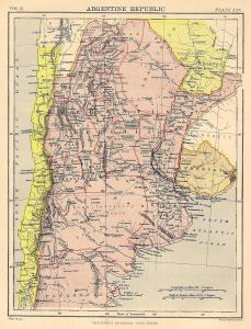 Argentina antique map from Encyclopaedia Britannica 1889