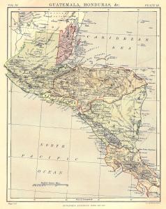 Guatemala Honduras antique map from Encyclopedia Britannica 1889