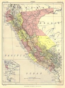 Peru antique map Encyclopaedia Britannica 1889