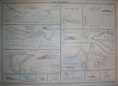 River Engineering antique print 1889