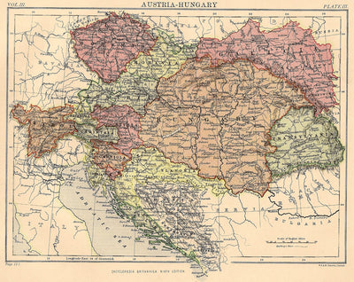 Austria-Hungary antique map