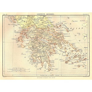 Greece antique map from Encyclopaedia Britannica c.1889