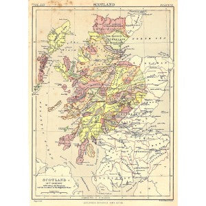 Scotland antique map 1889