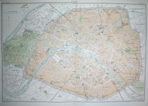 Paris France antique map