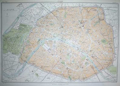 Paris France antique map