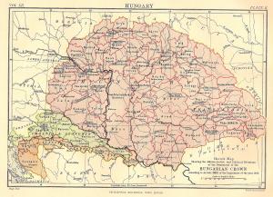 Hungary antique map from Encyclopaedia Britannica c.1899