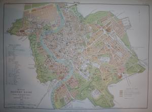 Rome Italy antique map 1889