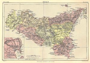 Sicily antique map from Encyclopaedia Britannica c.1889
