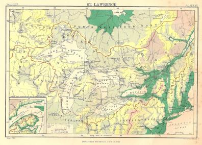 St Lawrence River antique map Encyclopaedia Britannica 1889