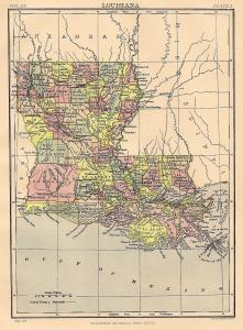 Louisiana antique map from Encyclopaedia Britannica c.1889