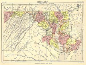 Maryland antique map Encyclopaedia Britannica published c.1889