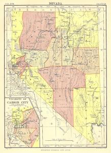 Nevada United States antique map Encyclopaedia Britannica 1889