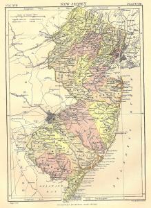 New Jersey antique map Encyclopaedia Britannica c.1889