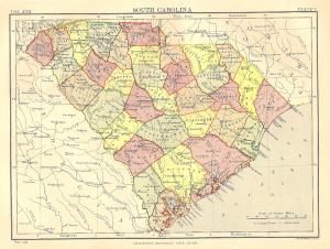 South Carolina antique map from Encyclopaedia Britannica c.1889
