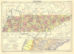 Tennessee antique map Encyclopedia Britannica 1889